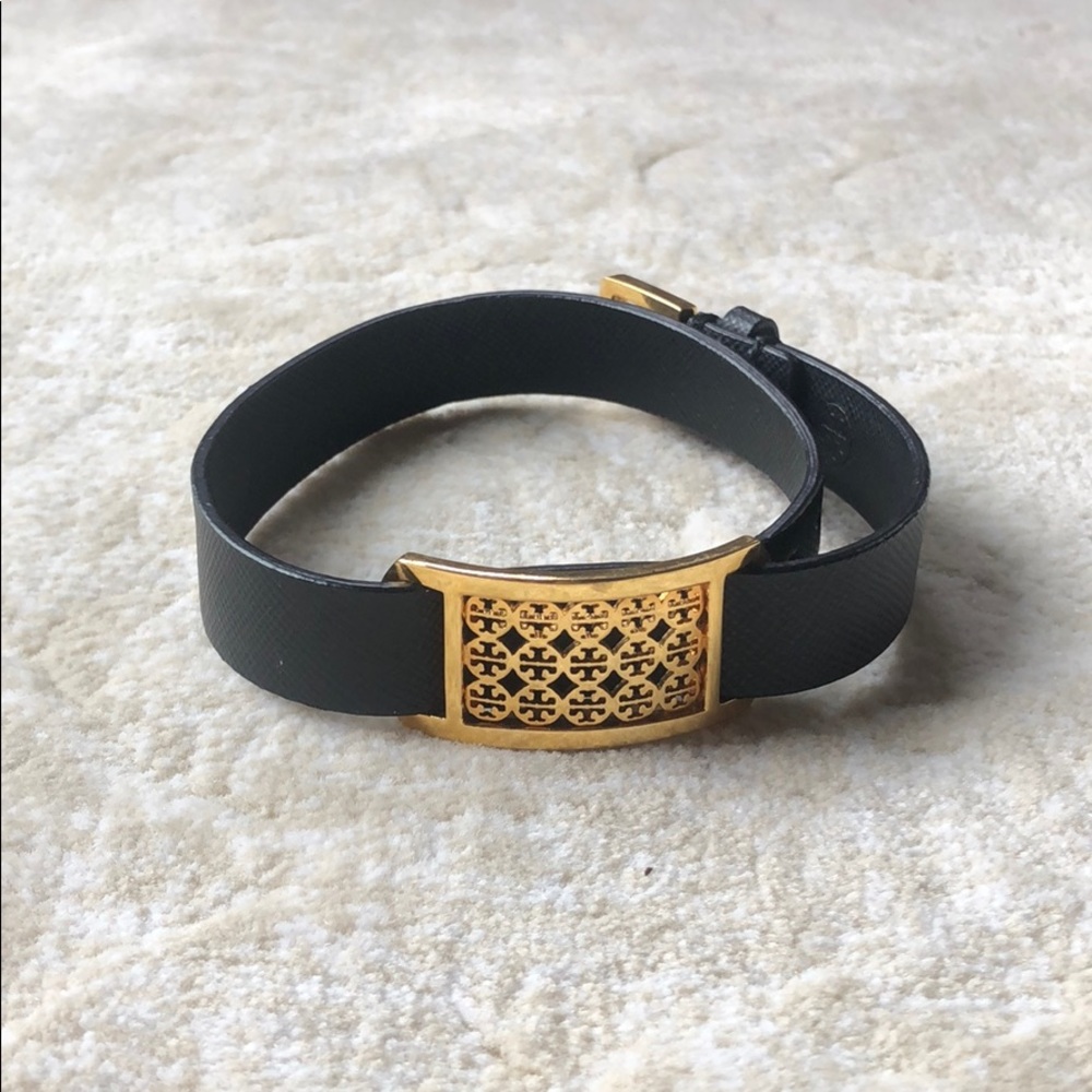 Tory Burch wrap black and gold bracelet